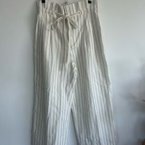 Club Monaco white and blue striped high waisted pants